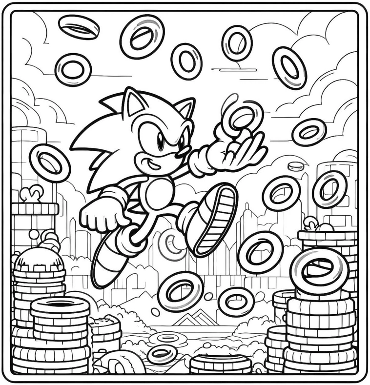 malvorlage-comic-charakter-und-ringe