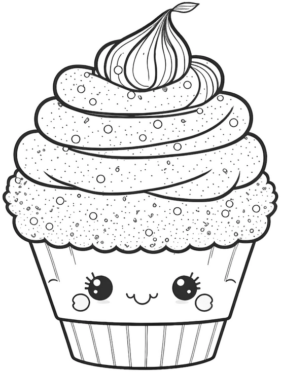 malvorlage-cupcake-kawaii-ausmalbild