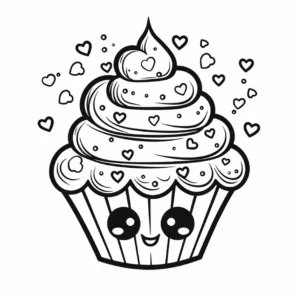 malvorlage-cupcake-mit-herzen-ausmalen
