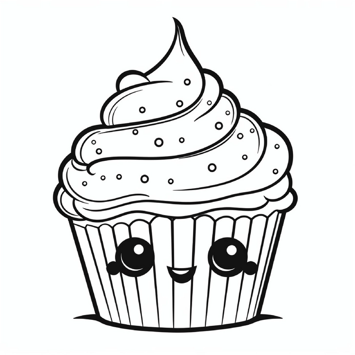 malvorlage-cupcake-mit-sahne-und-schokoladenstueckchen