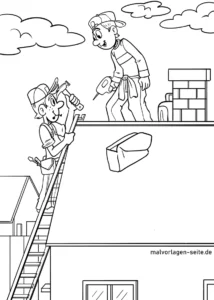 malvorlage-dachdecker-beim-bau-arbeiten
