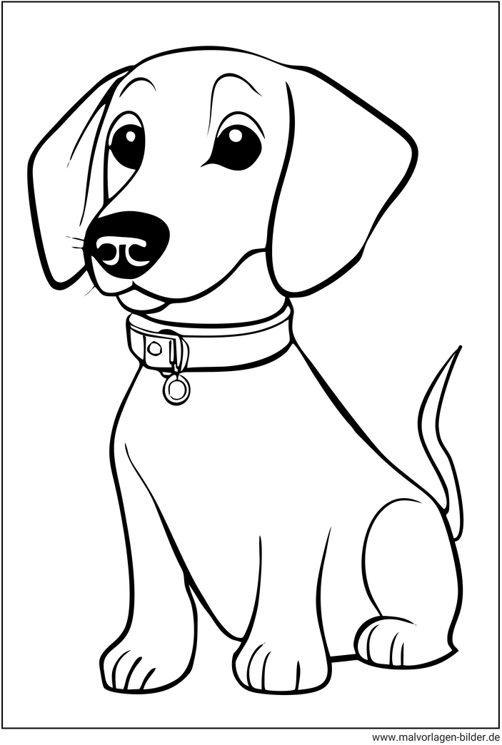 malvorlage-dackel-niedlicher-hund-ausmalen