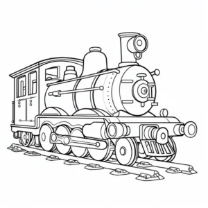malvorlage-dampflok-auf-schienen