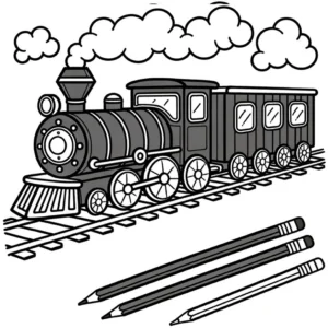 malvorlage-dampflok-auf-schienen-ausmalen