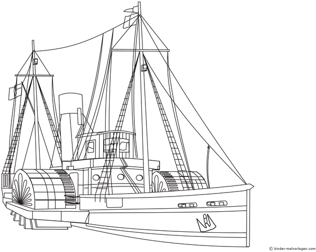 malvorlage-dampfschiff-raddampfer