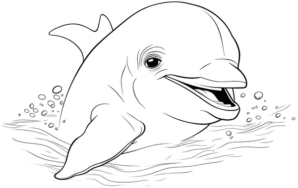 malvorlage-delfin-im-wasser-ausmalbild