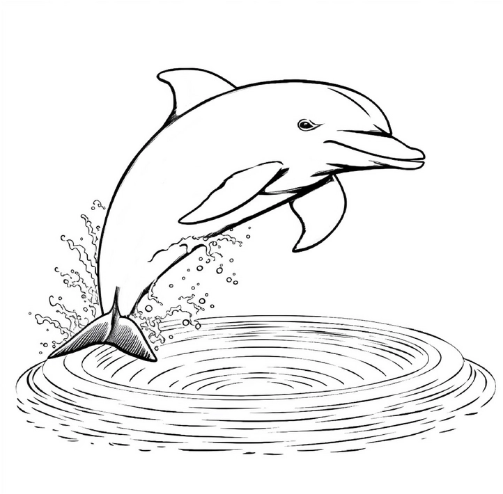 malvorlage-delfin-springend-ausmalen