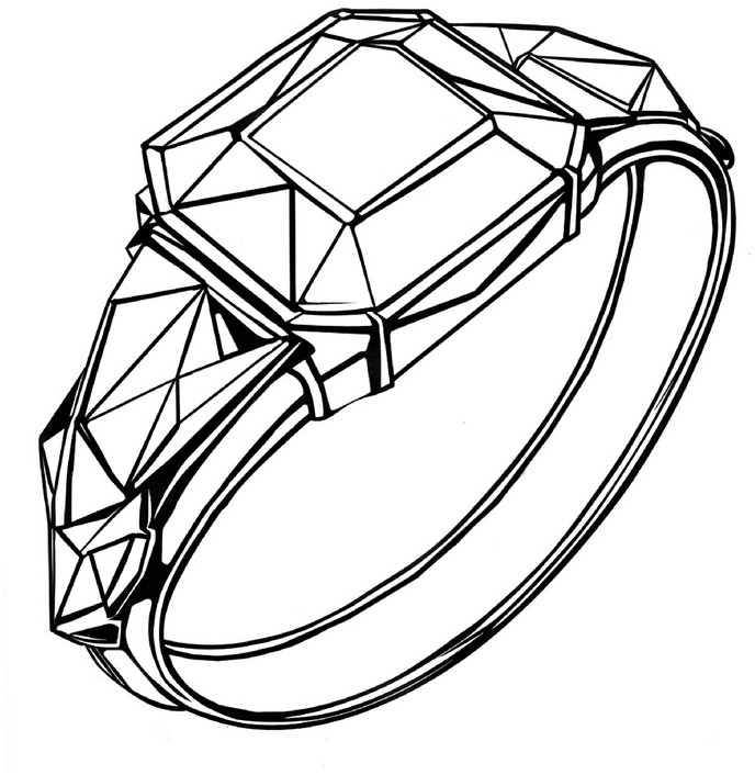 malvorlage-diamantring-mit-geometrischen-formen