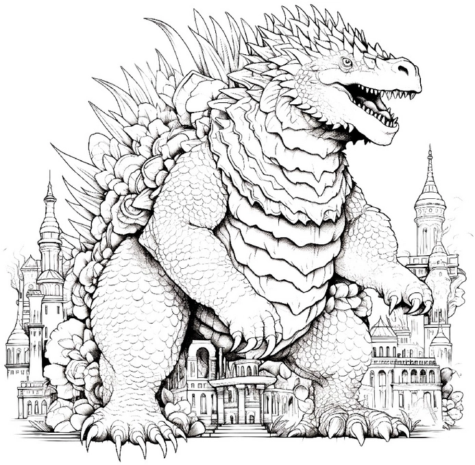 malvorlage-dinosaurier-fantastische-kulisse