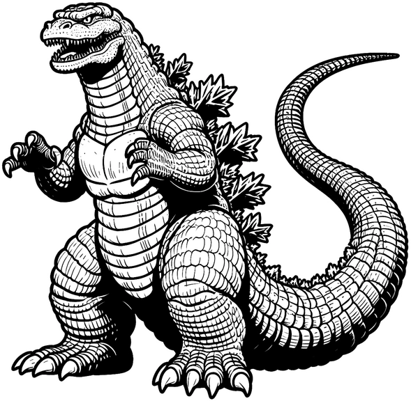 malvorlage-dinosaurier-godzilla-ausmalbild