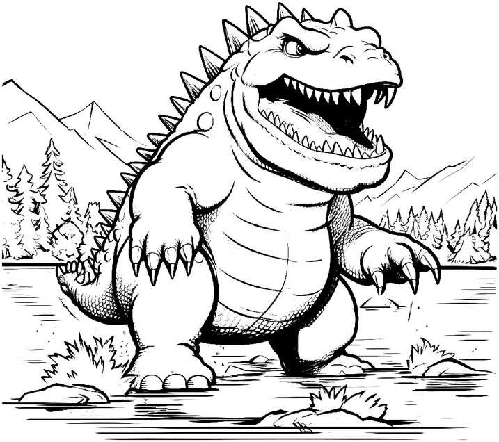 malvorlage-dinosaurier-in-der-natur