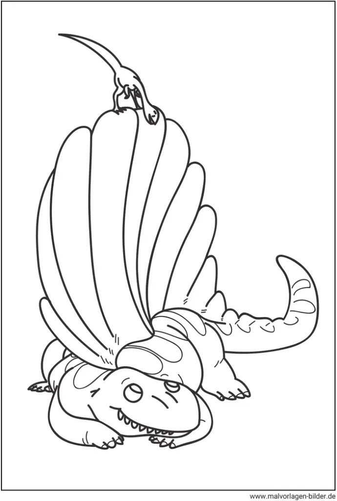 malvorlage-dinosaurier-mit-fluegel-und-dino-freund