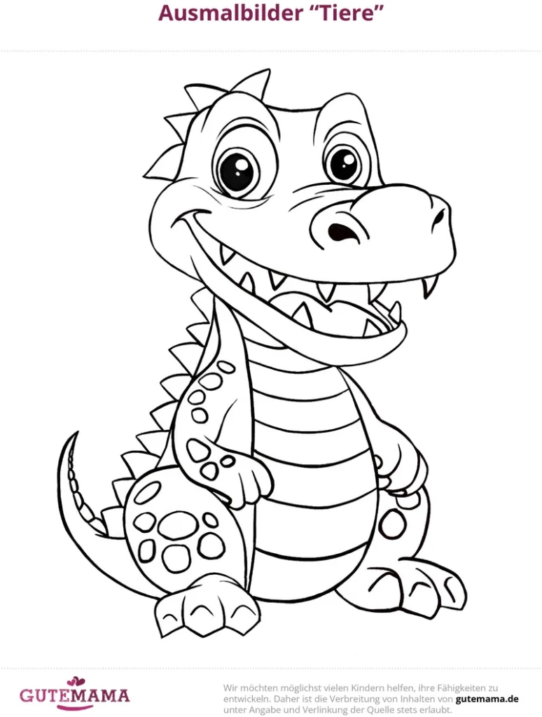 malvorlage-dinosaurier-mit-grossen-augen-und-freundlichem-laecheln