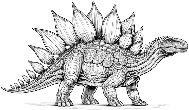 malvorlage-dinosaurier-mit-rueckenplatten