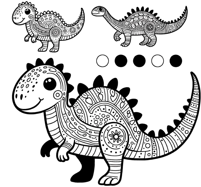 malvorlage-dinosaurier-niedliche-muster-zum-ausmalen
