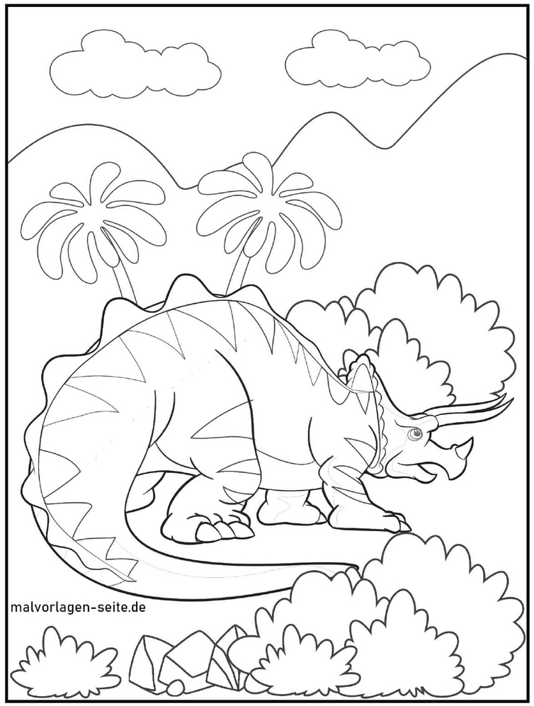 malvorlage-dinosaurier-triceratops-ausmalen