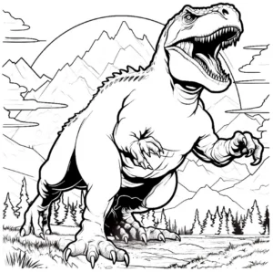 malvorlage-dinosaurier-tyrannosaurus-natur