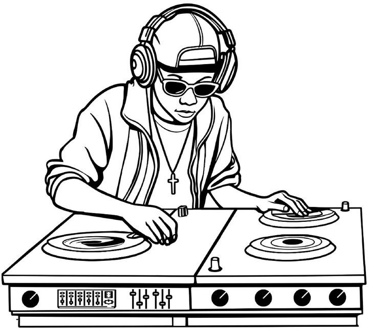 malvorlage-dj-am-plattenspieler