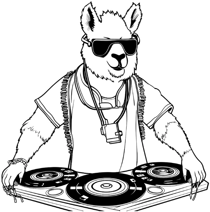 malvorlage-dj-lama-am-dj-pult