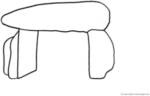 malvorlage-dolmen-ausmalbild-prähistorisches-bauwerk