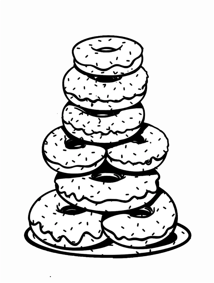 malvorlage-donut-turm-zum-ausmalen