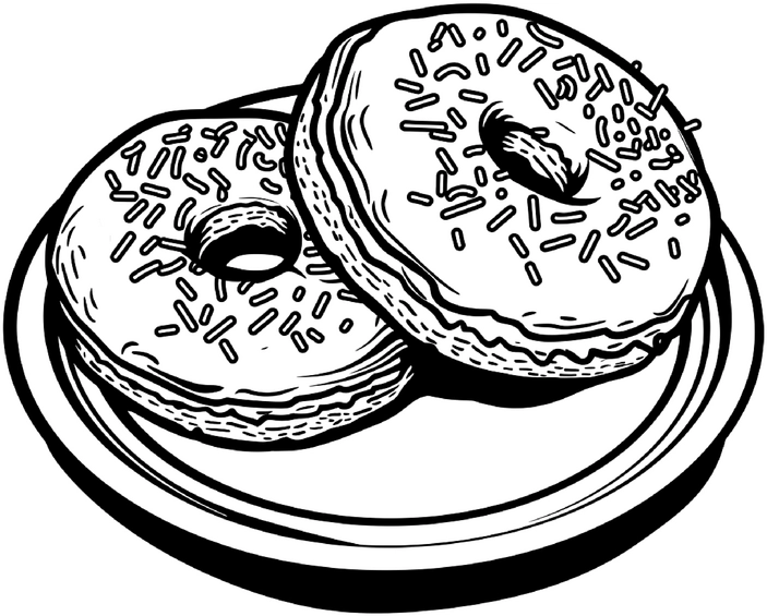 malvorlage-donuts-mit-bunten-streuseln