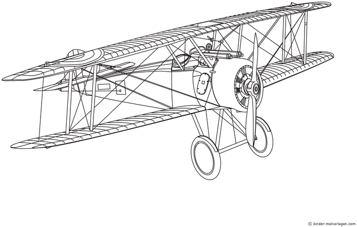 malvorlage-doppeldeckerflugzeug-kreativ-ausmalen