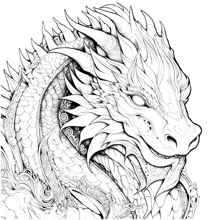 malvorlage-drache-mit-fantastischen-details
