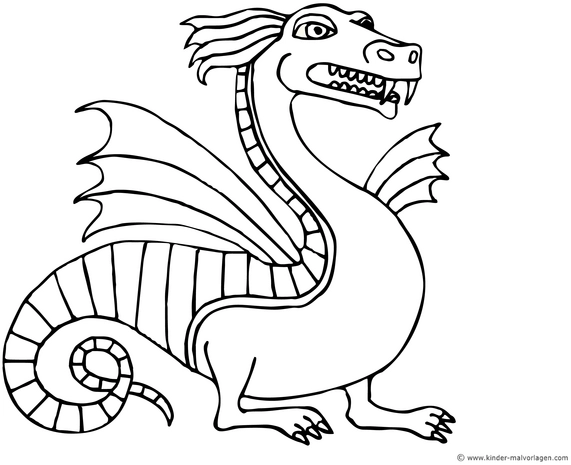 malvorlage-drache-mit-fluegel-und-gesicht