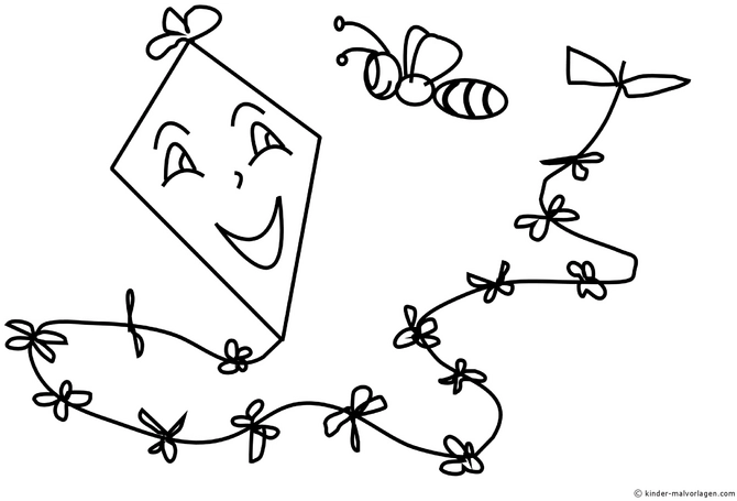 malvorlage-drachen-mit-biene-und-blumen