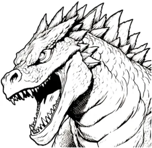 malvorlage-drachen-mit-bruellendem-gesicht