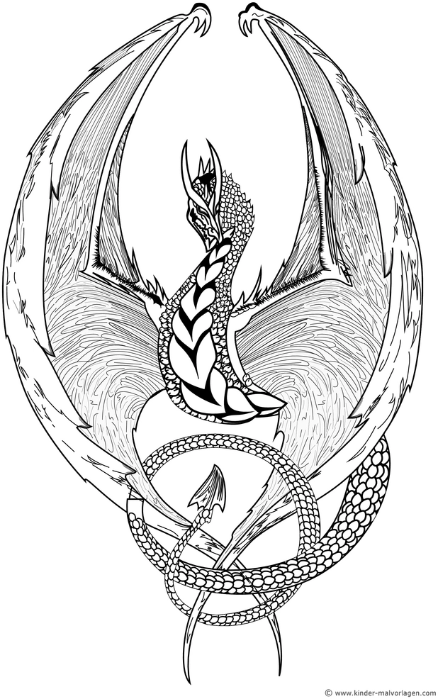 malvorlage-drachen-mit-detailreichem-muster