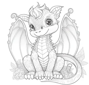 malvorlage-drachen-niedlicher-drache-ausmalen