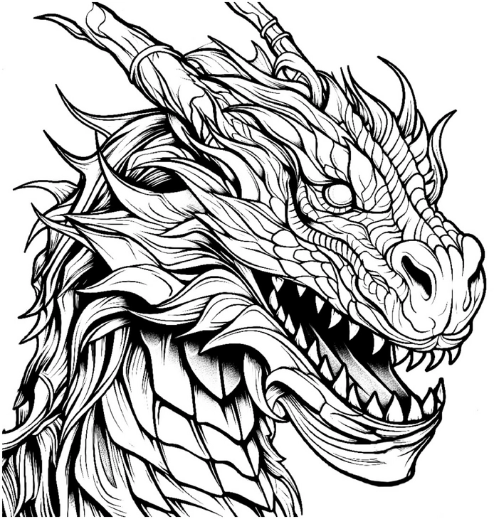 malvorlage-drachenkopf-ausmalen