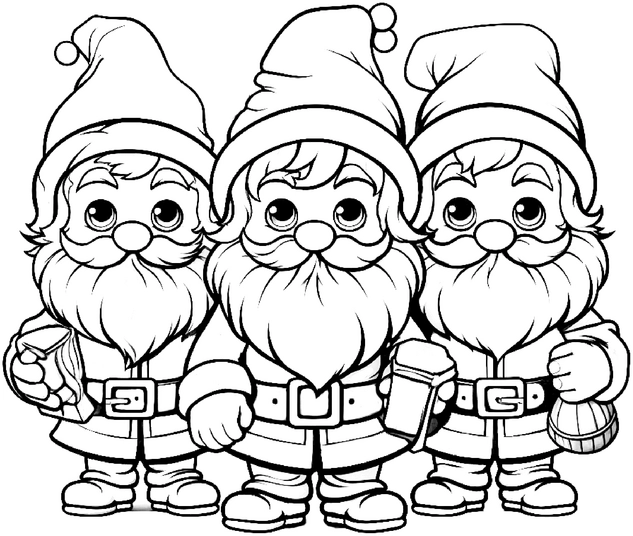 malvorlage-drei-weihnachtsmaenner-zum-ausmalen