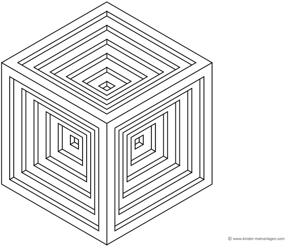 malvorlage-dreidimensionaler-wuerfel-mit-linien