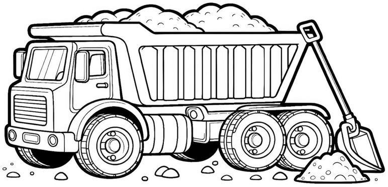 malvorlage-dump-truck-bau-industrie