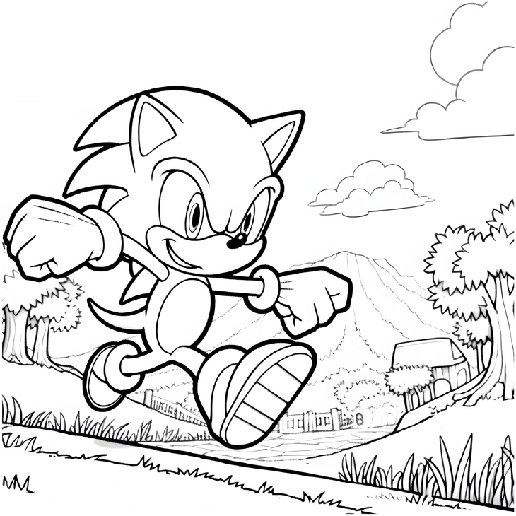 malvorlage-dynamischer-charakter-in-einer-farbenfrohen-landschaft