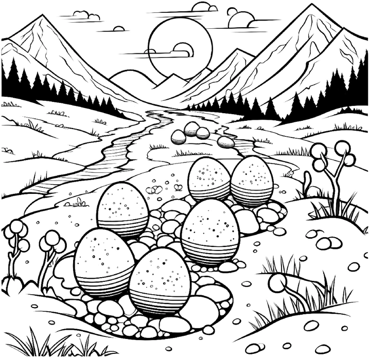 malvorlage-eier-in-der-natur-osterfest