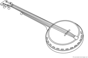 malvorlage-eines-banjos-fuer-kreative-musikliebhaber