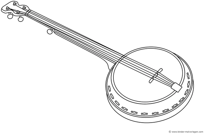 malvorlage-eines-banjos-fuer-kreative-musikliebhaber