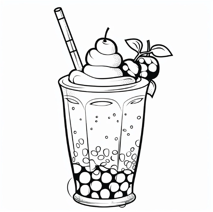 malvorlage-eines-getraenks-mit-sahne-und-fruechten