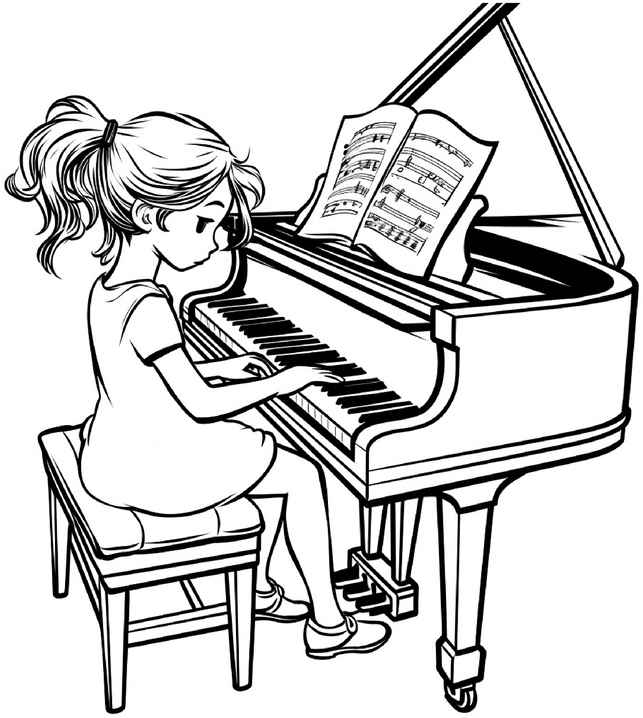 malvorlage-eines-kleinen-pianisten-am-klavier