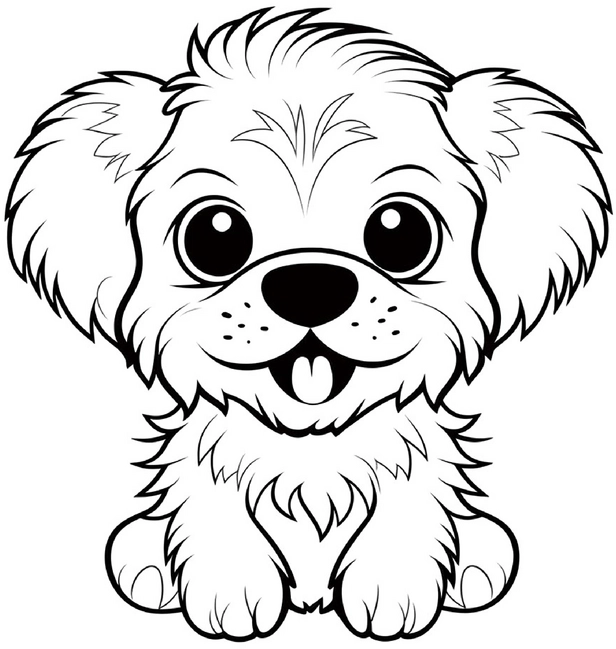 malvorlage-eines-pelzigen-hundes-zum-ausmalen