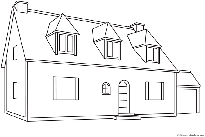 malvorlage-einfamilienhaus-mit-dachgauben