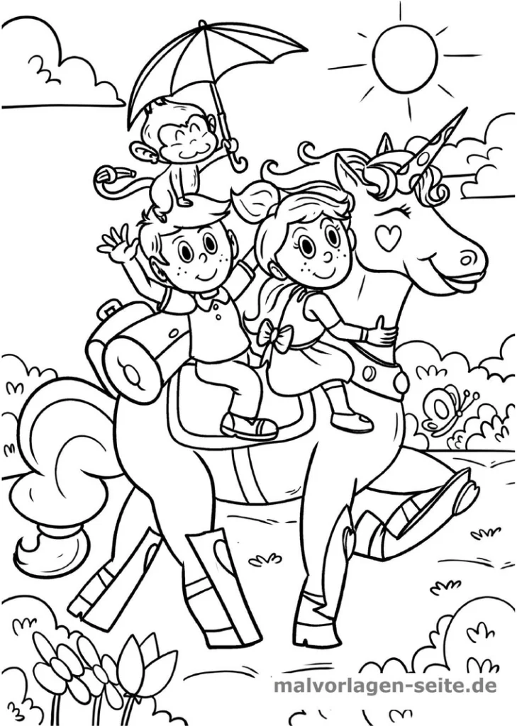 malvorlage-einhorn-kinder-abenteuer