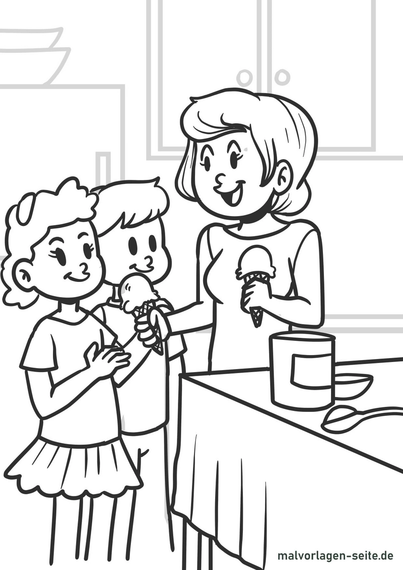 malvorlage-eis-essen-mit-familie