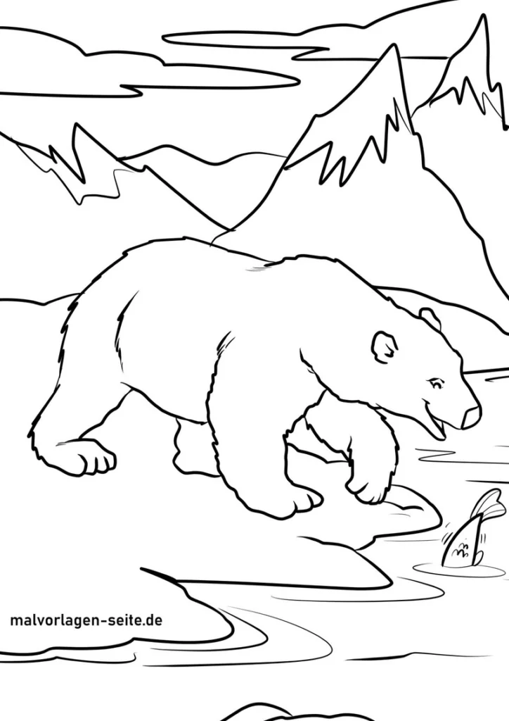 malvorlage-eisbaeren-in-der-natur