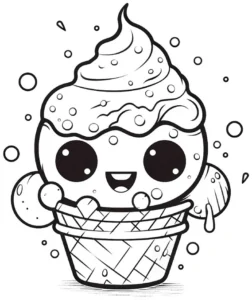 malvorlage-eisbecher-kawaii-mit-gesicht