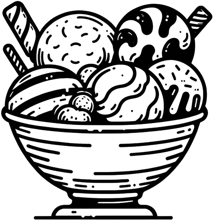 malvorlage-eiscreme-in-bunter-schuessel